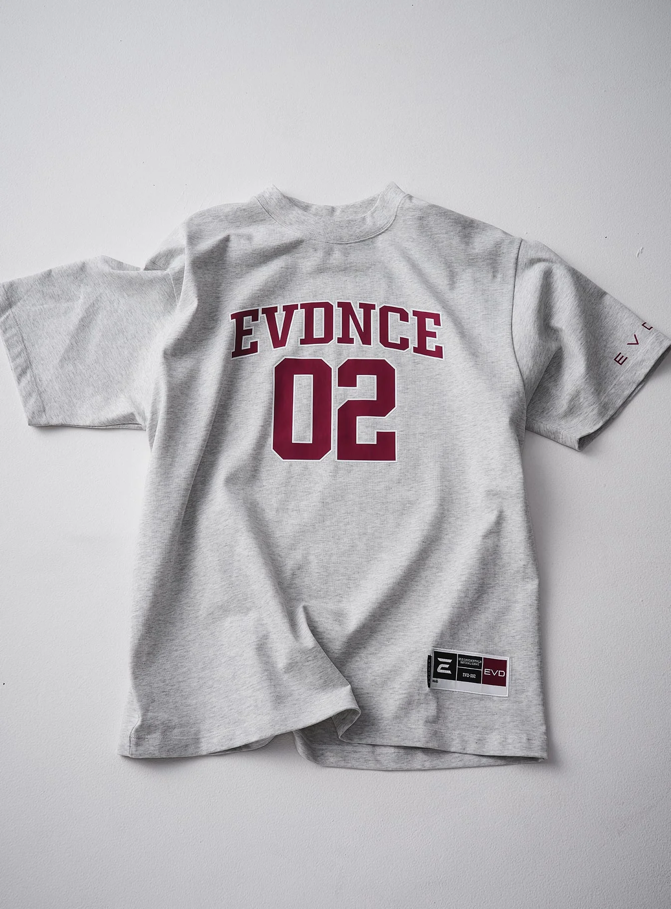 EVDNCE 02 Oversized Tee - Grey Marl / Beet - Image 13