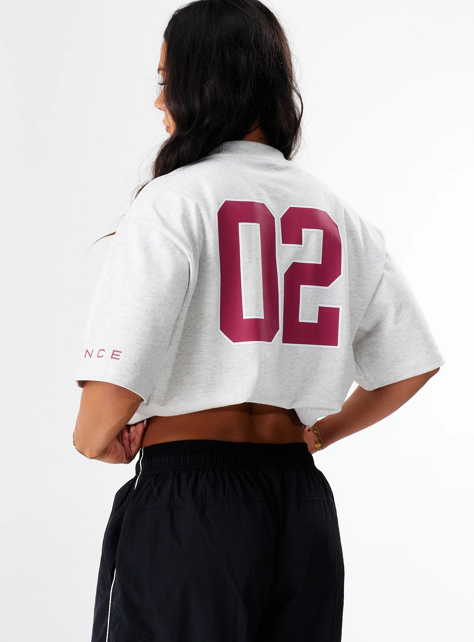 EVDNCE 02 Oversized Tee - Grey Marl / Beet - Image 19