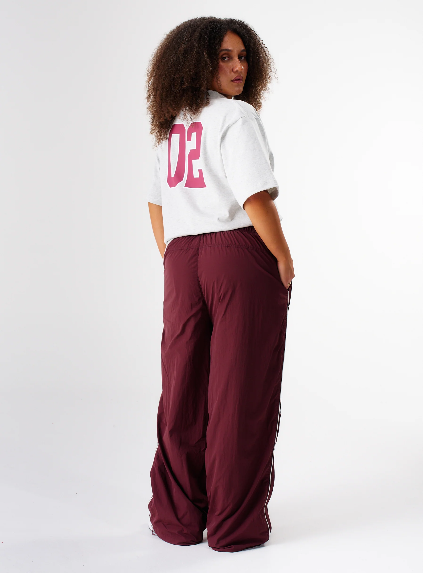 EVDNCE 02 Oversized Tee - Grey Marl / Beet - Image 21