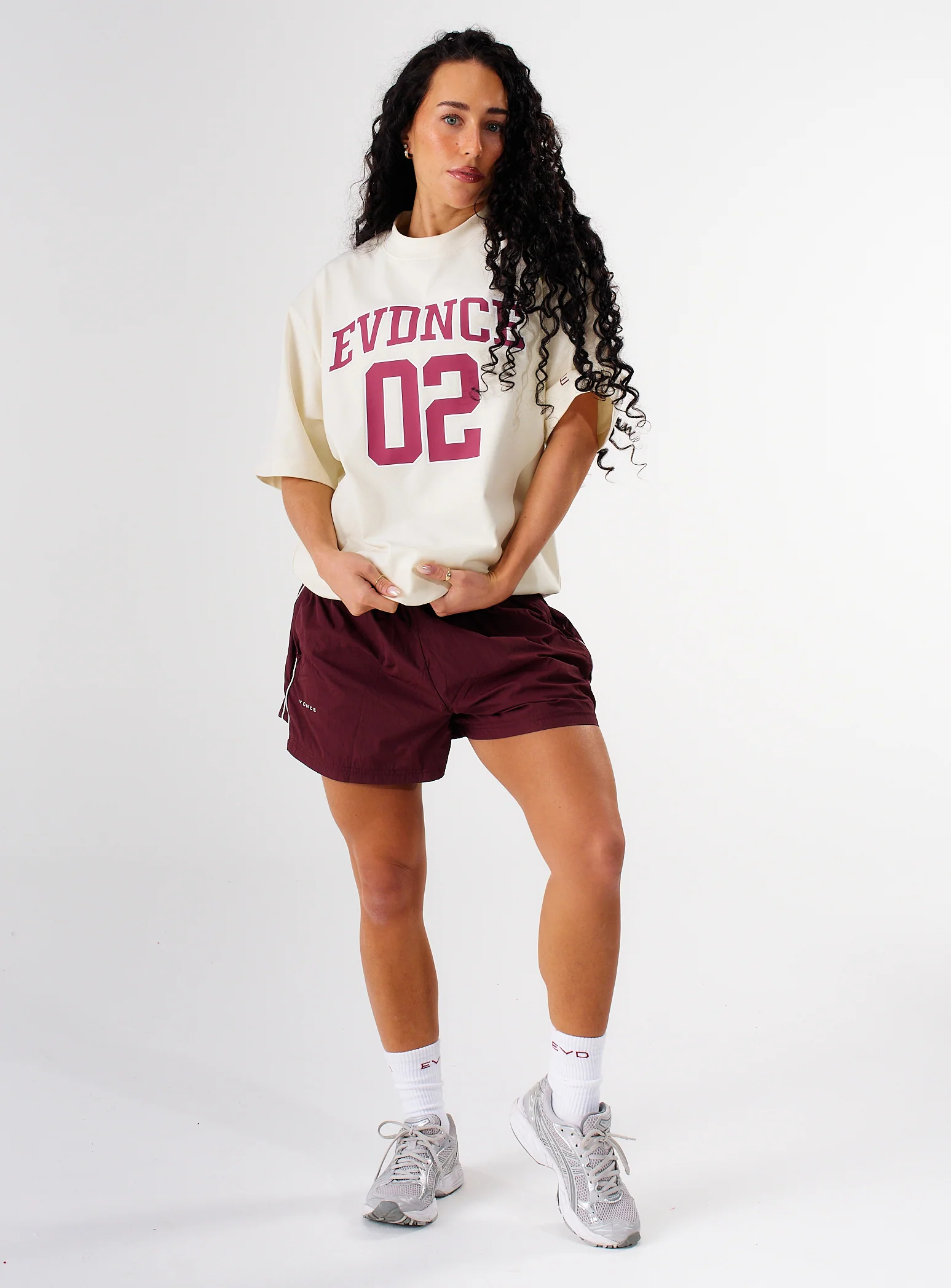 EVDNCE 02 Oversized Tee - Vanilla / Beet - Image 17