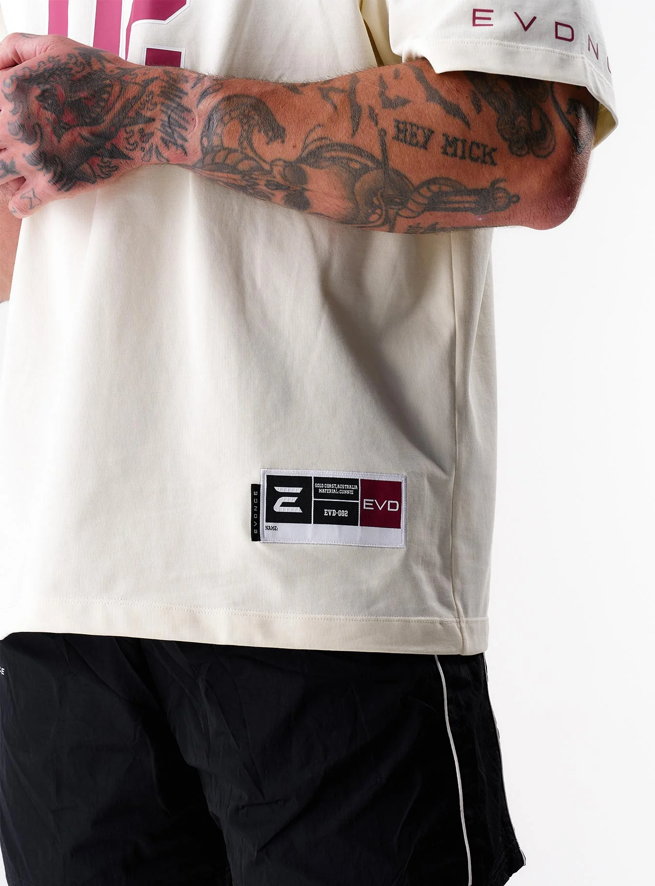 EVDNCE 02 Oversized Tee - Vanilla / Beet - Image 8