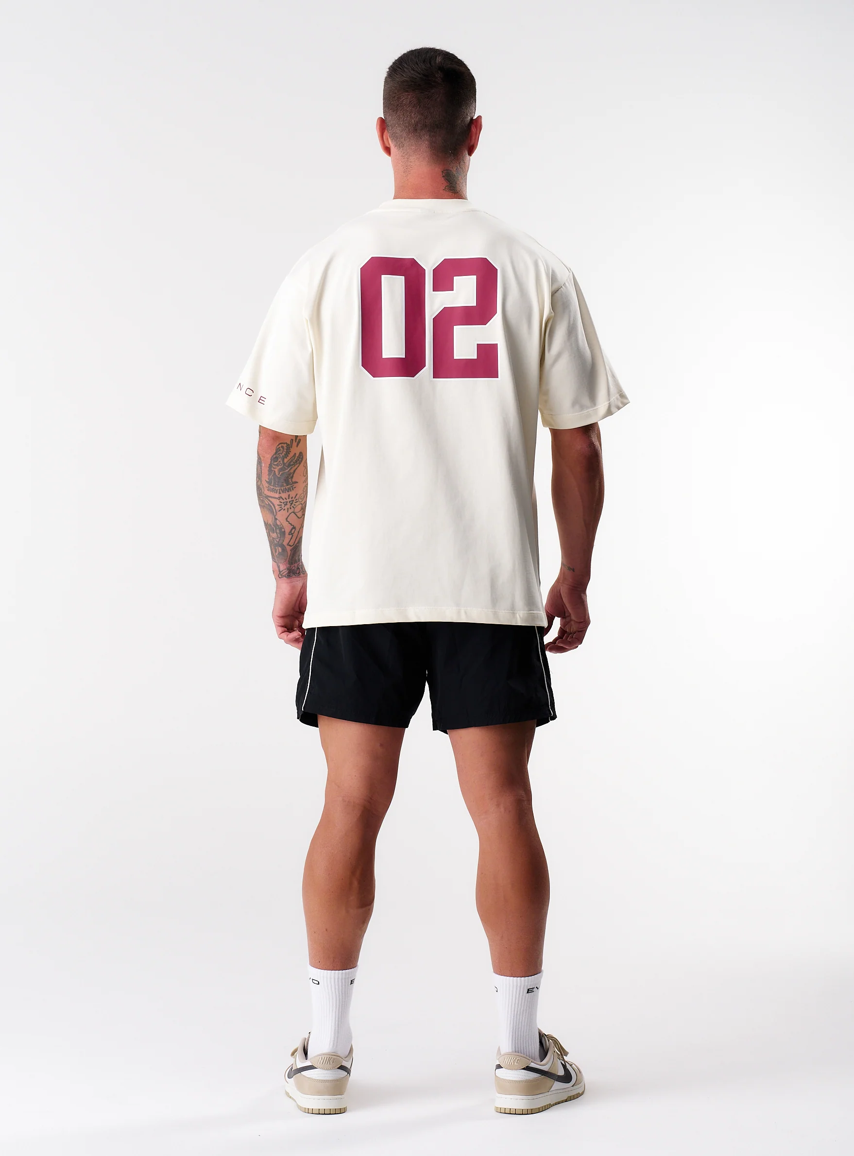 EVDNCE 02 Oversized Tee - Vanilla / Beet - Image 9