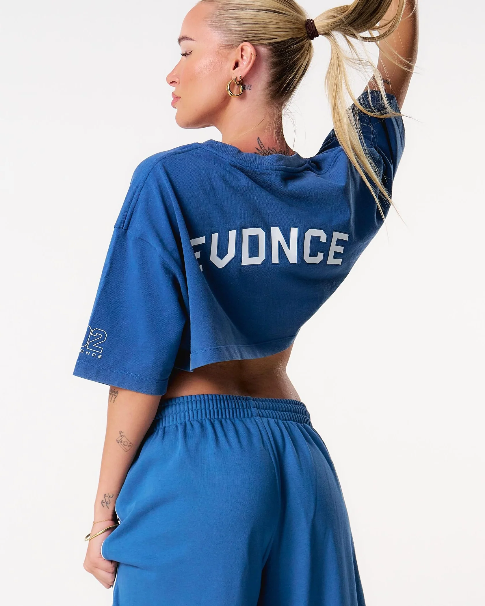 Core Oversized Crop Tee - Washed Out Blue - Image 5