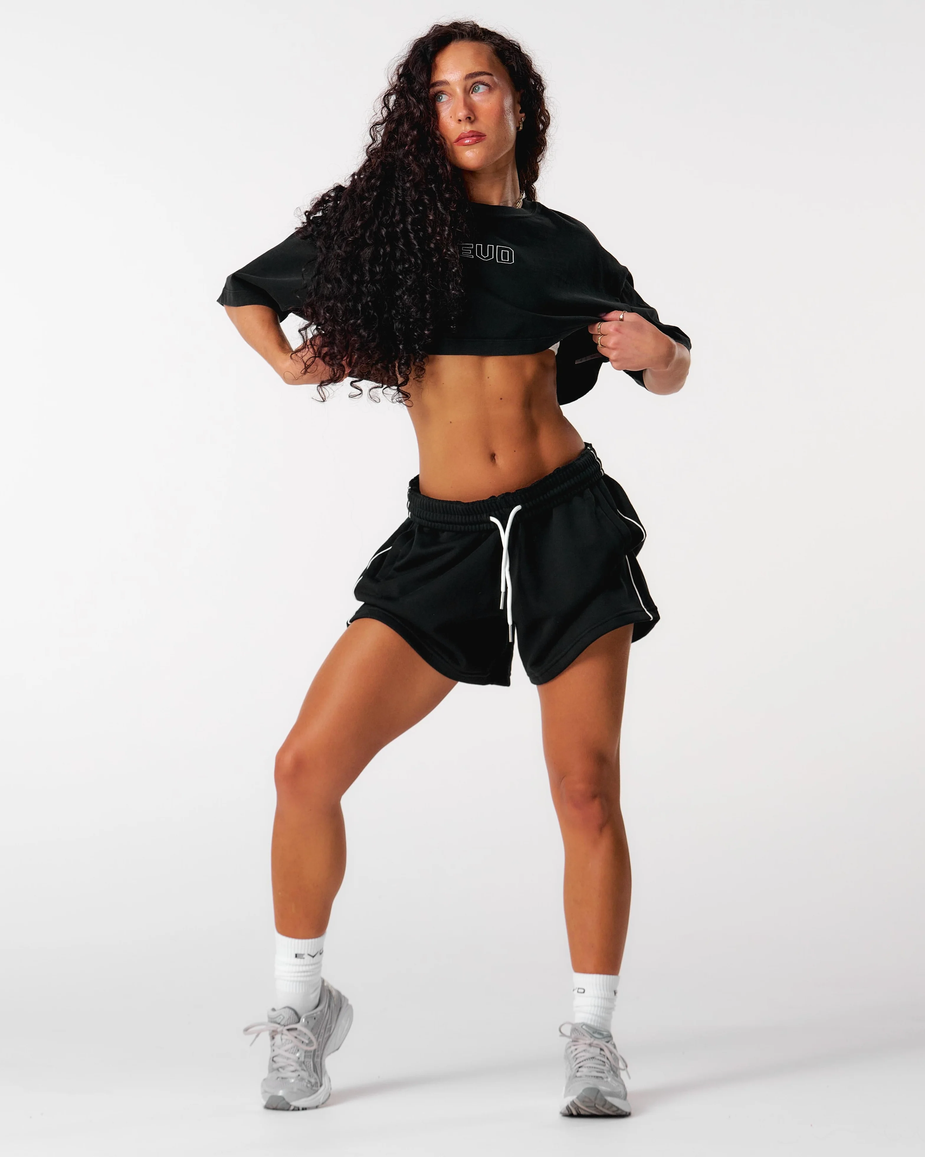 Core Relaxed Track Shorts - Black - Image 3