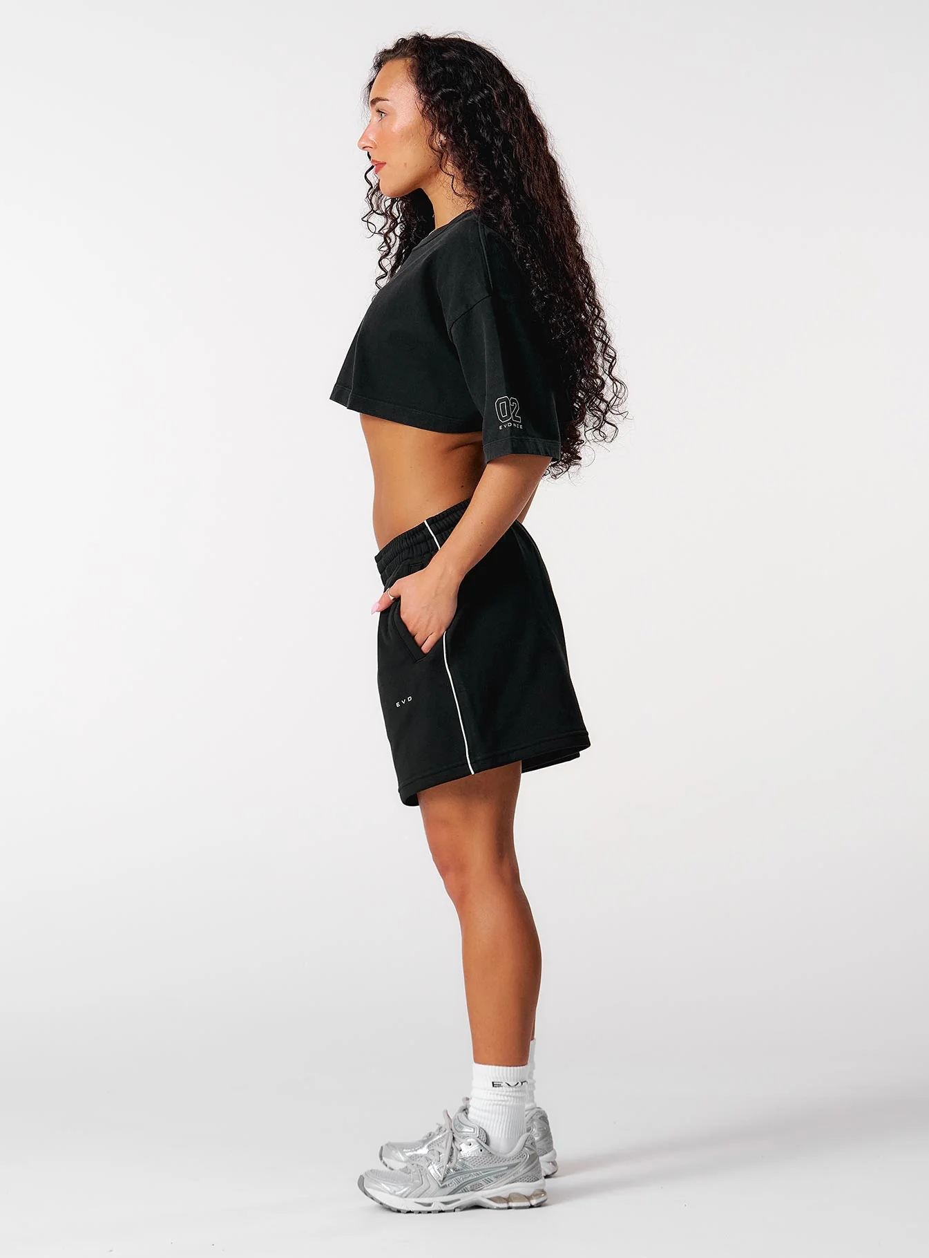 Core Relaxed Track Shorts - Black - Image 5