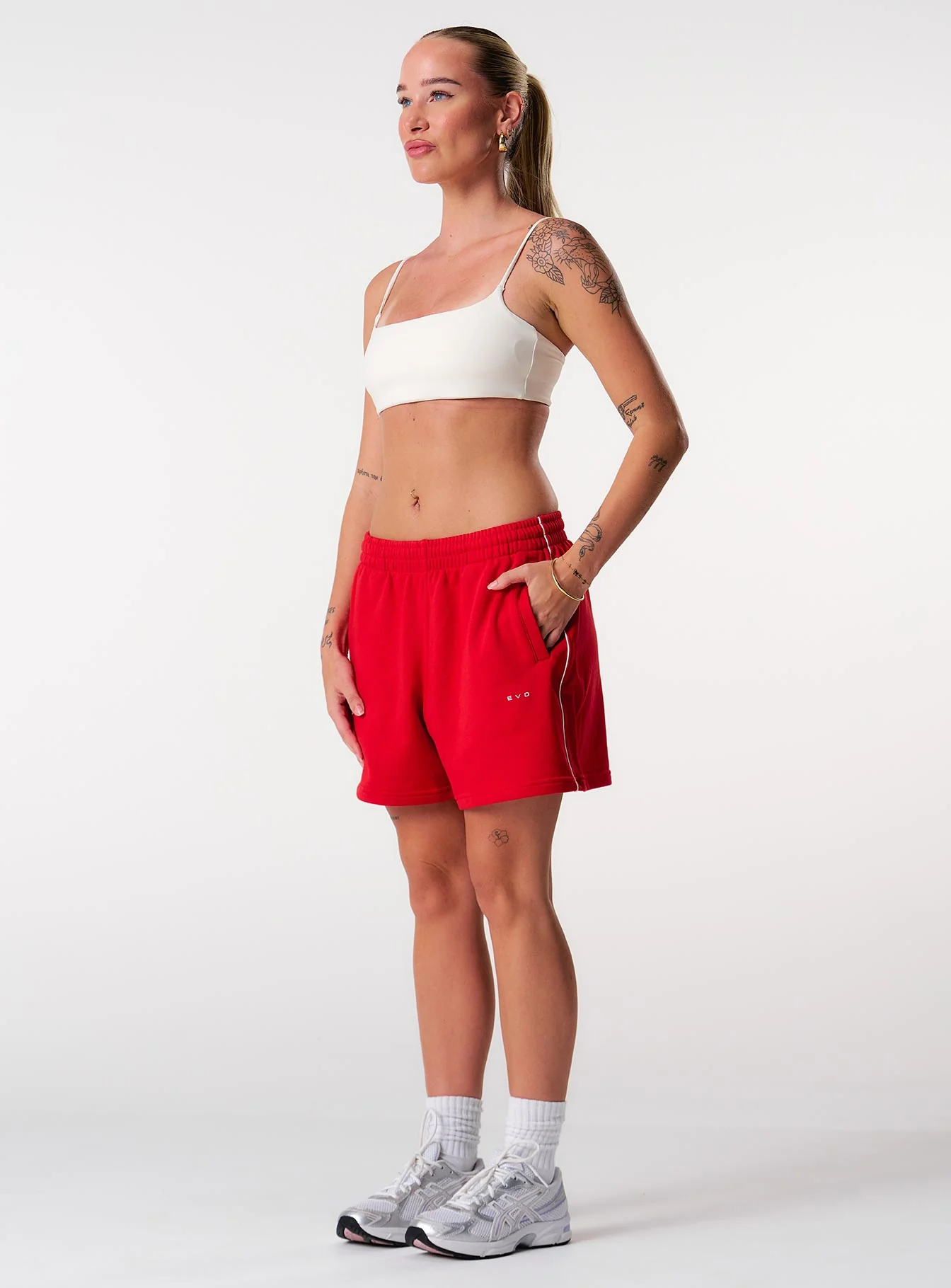 Core Relaxed Track Shorts - Red - Image 3