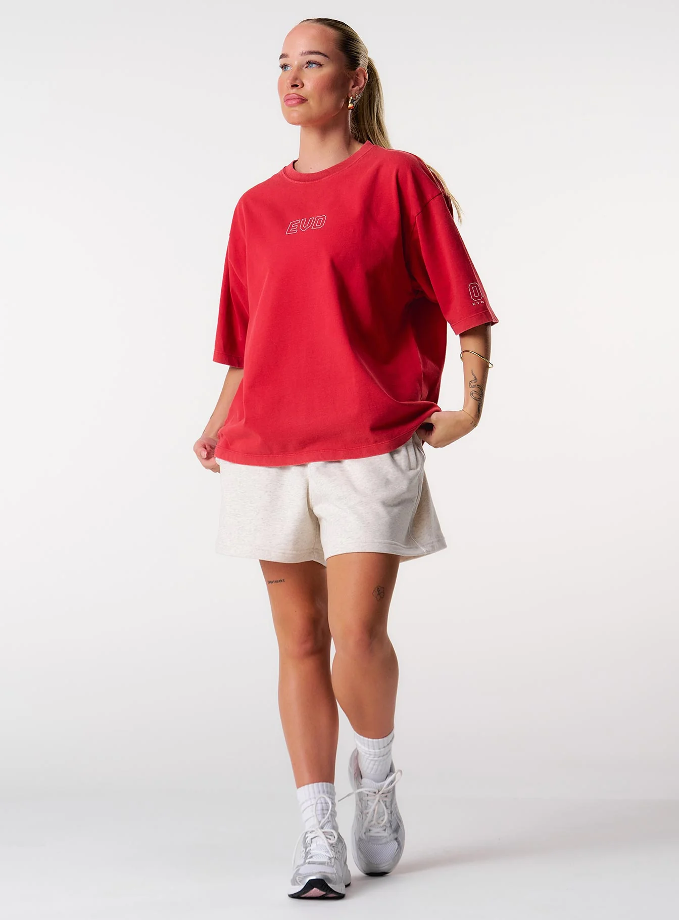 Core Oversized Tee - Washed Out Red - Image 2