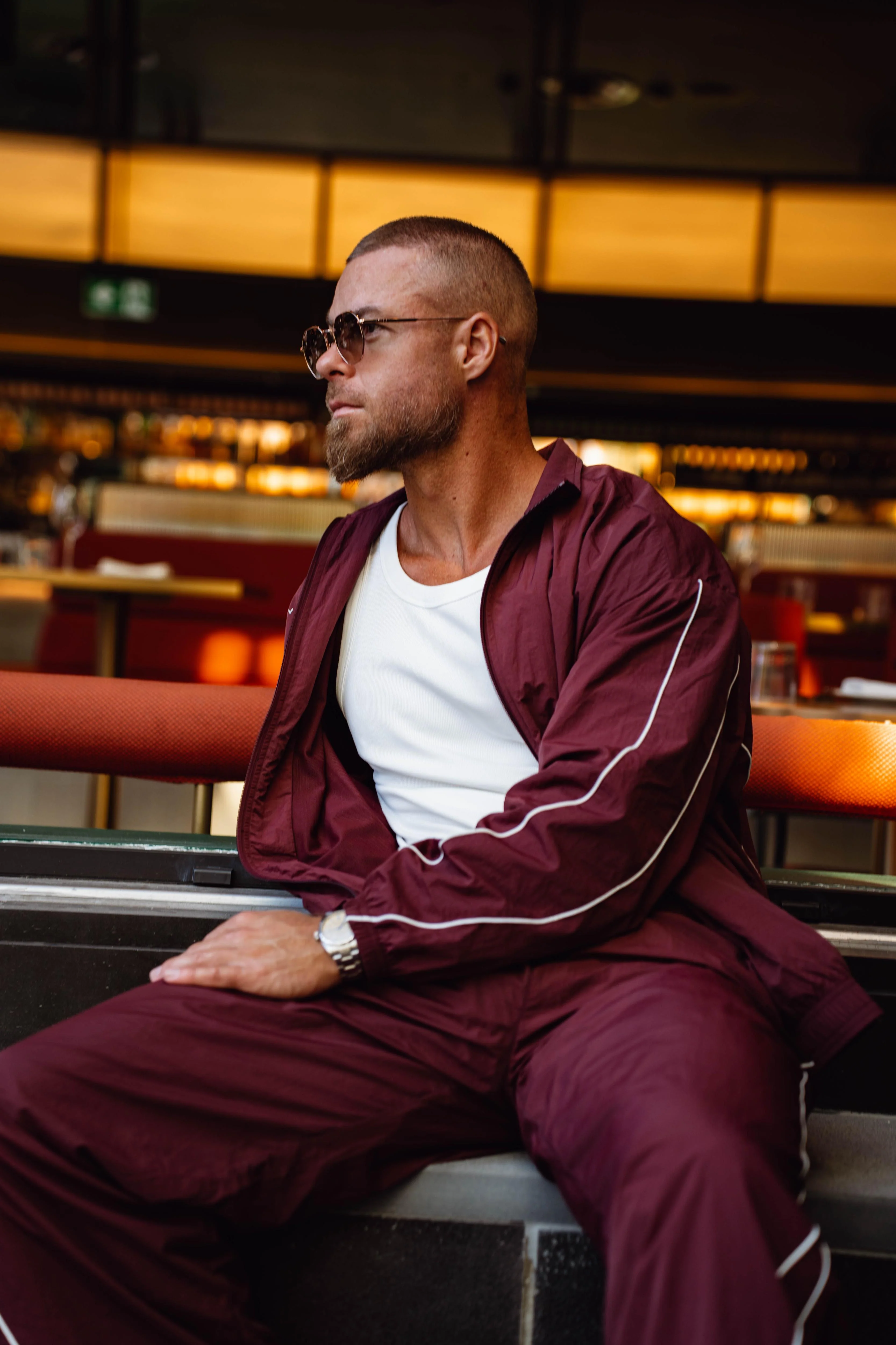 Stride Tracksuit Jacket - Burgundy - Image 2