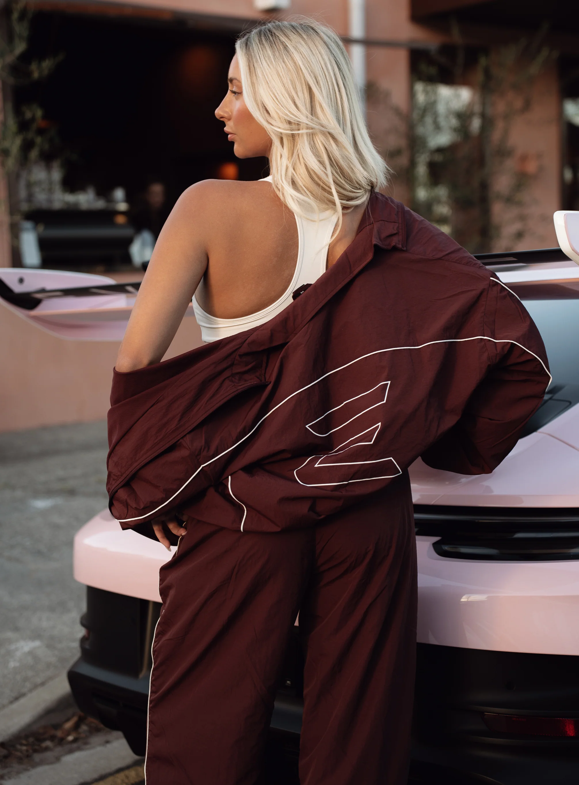 Women's Stride Tracksuit Jacket - Burgundy