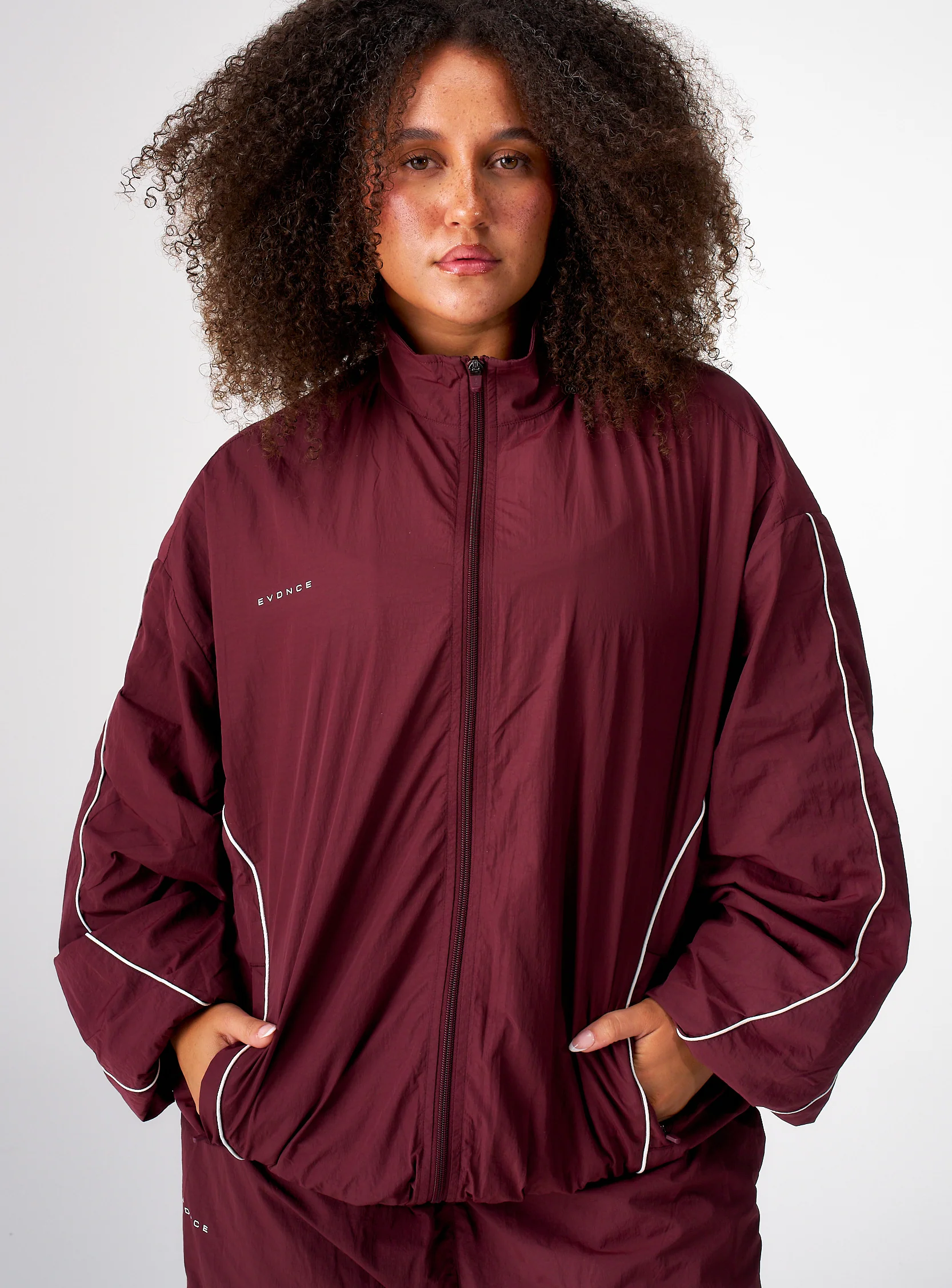 Women's Stride Tracksuit Jacket - Burgundy - Image 2